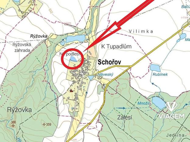 Prodej podílu zahrady, Schořov, 407 m2