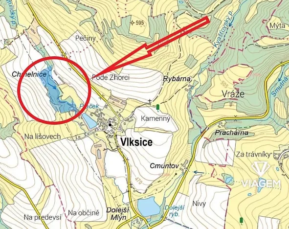 Prodej podílu pole, Vlksice, 1329 m2