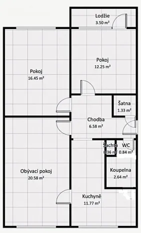 Prodej bytu 3+1, Šumperk, Čajkovského, 74 m2