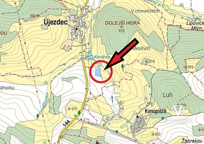 Prodej podílu zahrady, Újezdec, 421 m2