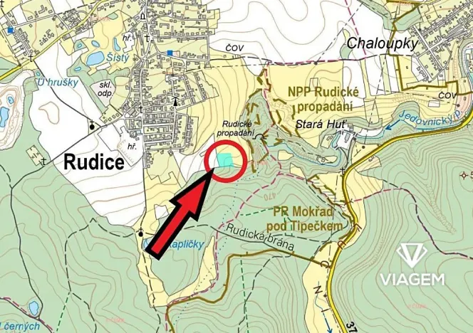 Prodej podílu pole, Rudice, 705 m2