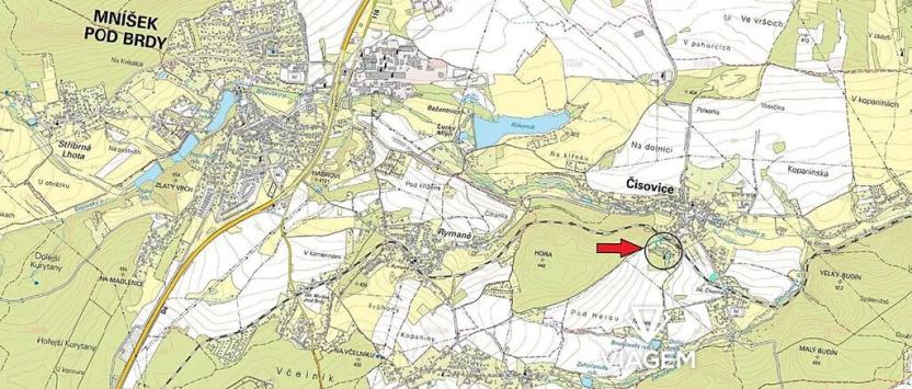 Prodej podílu pole, Čisovice, 942 m2