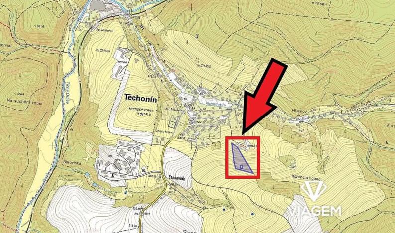 Prodej podílu pole, Těchonín, 2513 m2