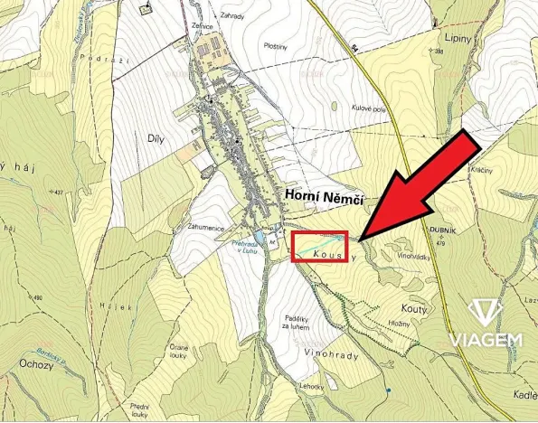 Prodej podílu pole, Horní Němčí, 745 m2