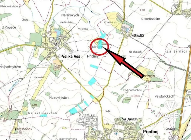 Prodej podílu pole, Veliká Ves, 602 m2
