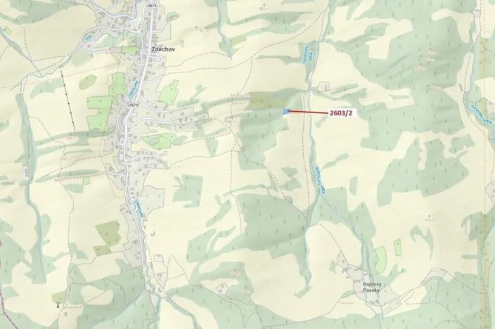 Dražba lesa, Zděchov, 1036 m2