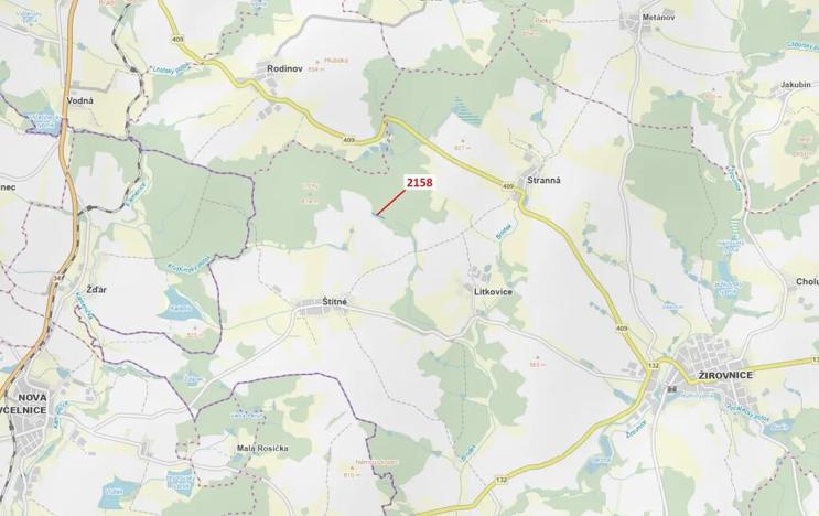 Dražba lesa, Žirovnice, 2356 m2