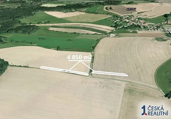 Prodej podílu pole, Krtov, 1212 m2