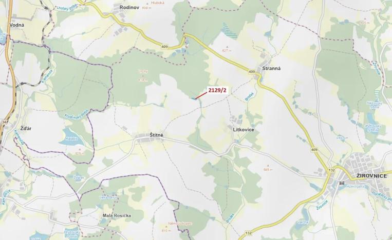 Dražba lesa, Žirovnice, 3636 m2