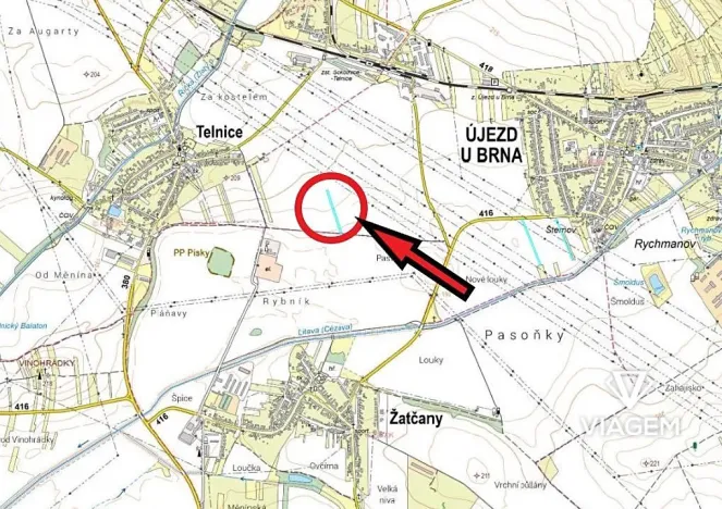 Prodej pole, Újezd u Brna, 4043 m2