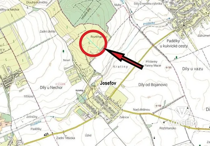 Prodej podílu pole, Josefov, 653 m2