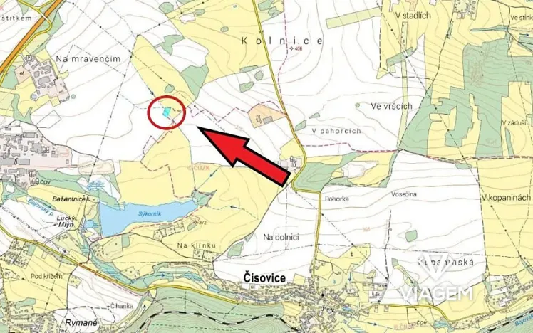 Prodej pole, Čisovice, 3025 m2