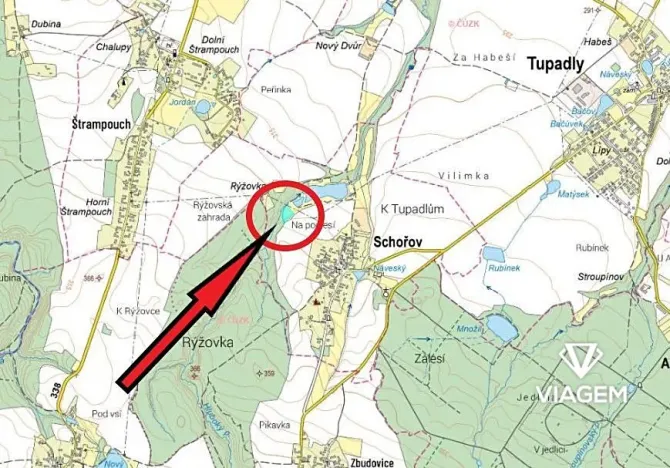 Prodej podílu pole, Schořov, 414 m2