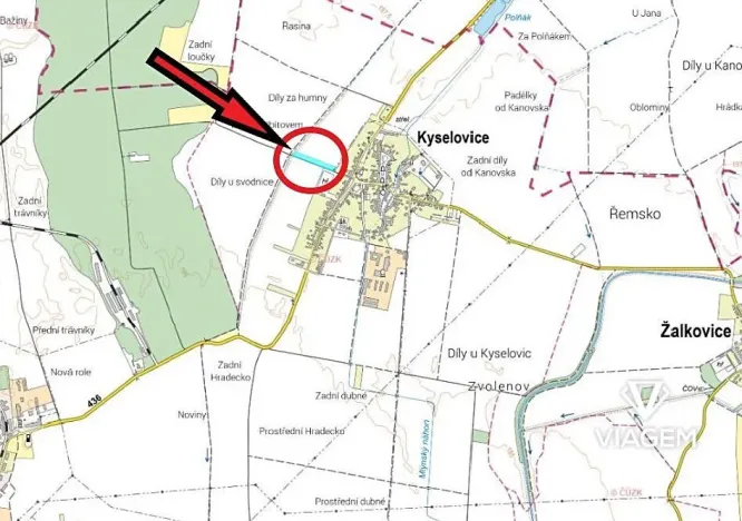Prodej podílu pole, Kyselovice, 514 m2