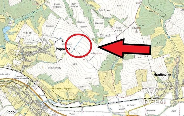 Prodej podílu pole, Popovice, 1161 m2