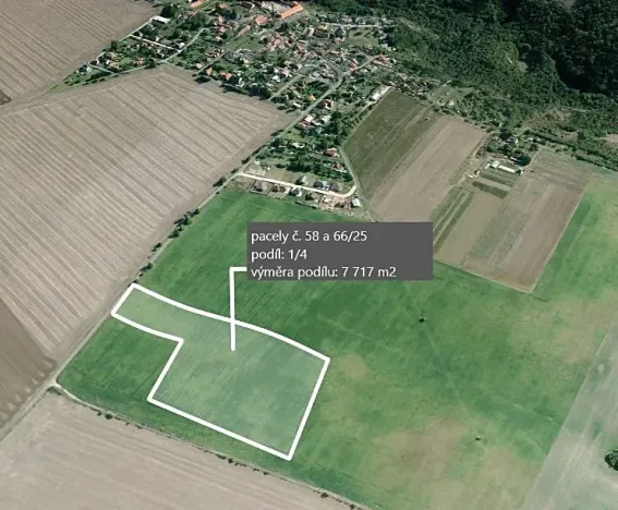 Prodej podílu pole, Máslovice, 7716 m2