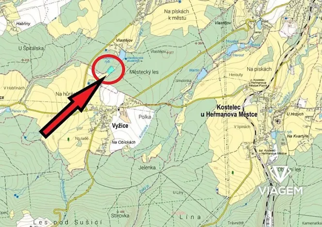 Prodej podílu pole, Vyžice, 1242 m2