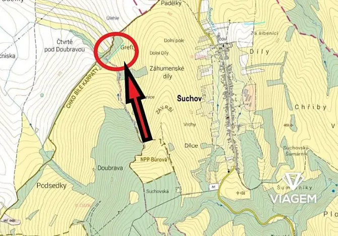 Prodej podílu pole, Suchov, 1521 m2