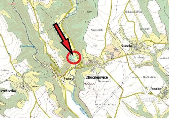 Prodej pole, Chocnějovice, 1972 m2