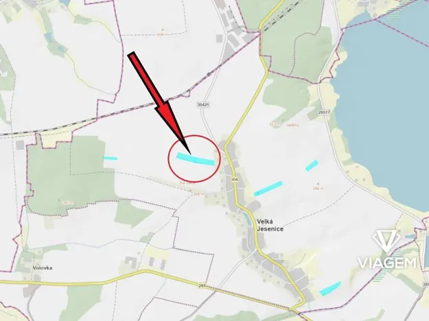 Prodej podílu pole, Velká Jesenice, 799 m2