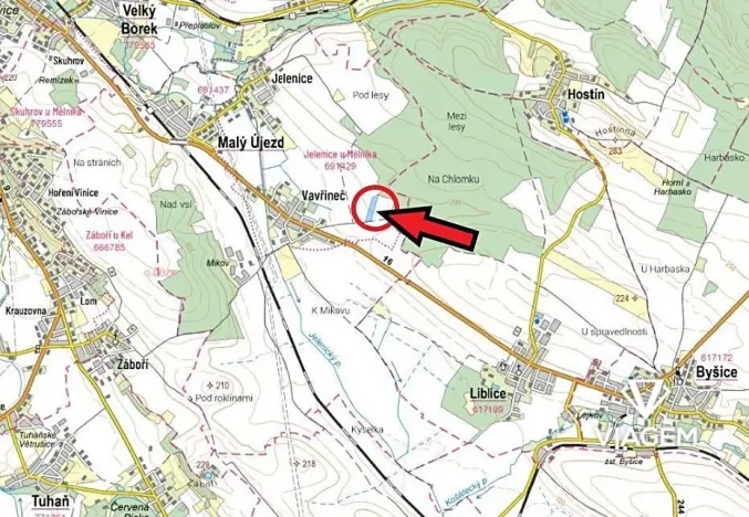 Prodej podílu pole, Malý Újezd, 635 m2