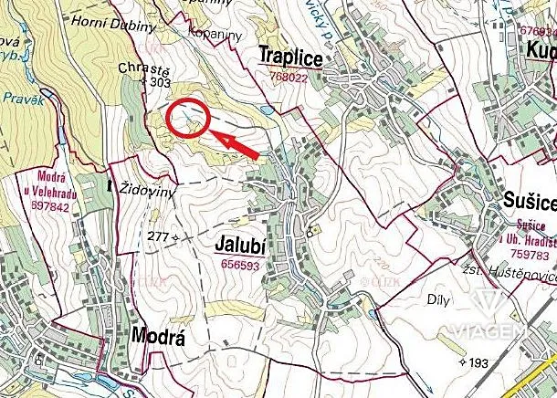 Prodej pole, Jalubí, 963 m2