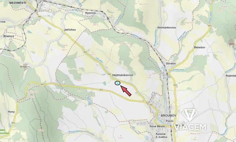 Prodej podílu zahrady, Hejtmánkovice, 822 m2