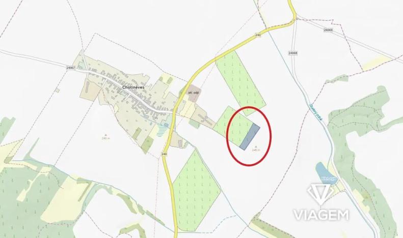 Prodej podílu pole, Chotiněves, 3468 m2