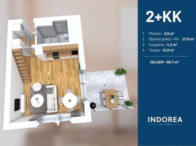 Pronájem bytu 2+kk, Praha - Vysočany, Fafkových, 54 m2