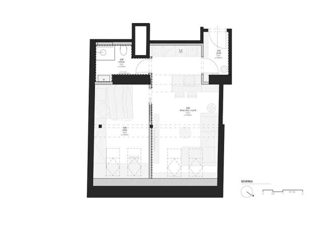 Pronájem bytu 2+kk, Praha - Nusle, Horní, 45 m2
