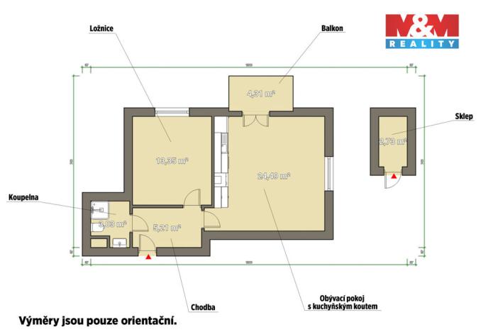 Pronájem bytu 2+kk, Plzeň, Pecháčkova, 49 m2