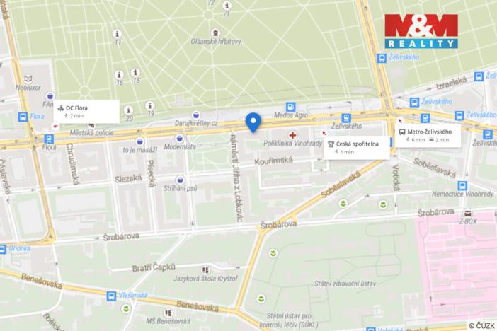 Pronájem bytu 1+kk, Praha - Vinohrady, Vinohradská, 38 m2