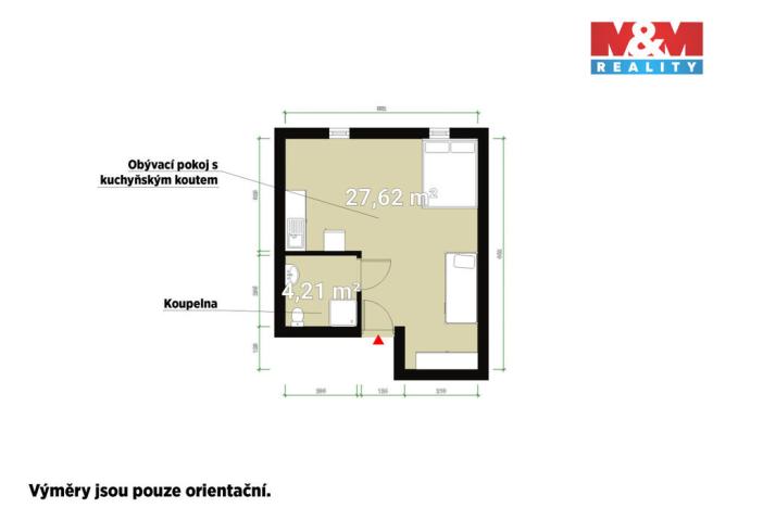 Pronájem bytu 1+kk, Sytno, 31 m2