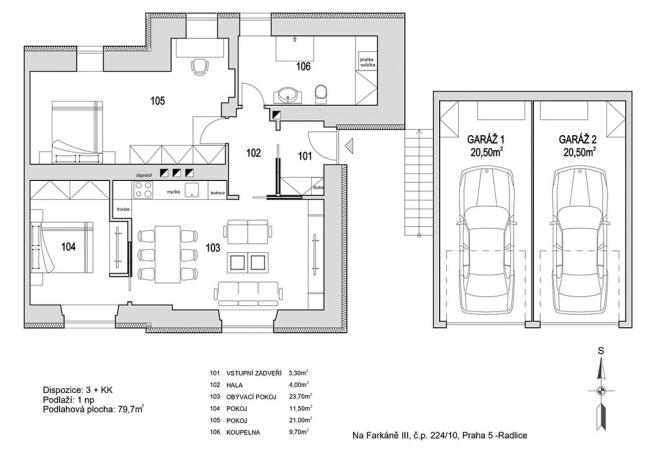 Prodej bytu 3+kk, Praha, Na Farkáně III, 80 m2