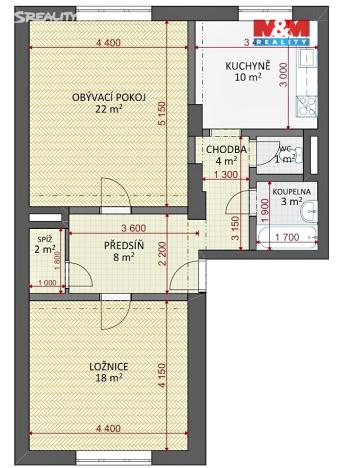 Prodej bytu 2+1, Žatec, Boženy Němcové, 71 m2