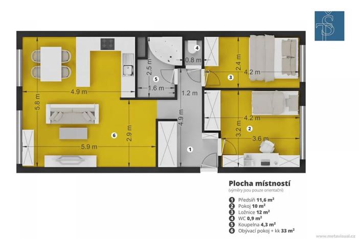 Prodej bytu 3+kk, Praha - Nusle, Pujmanové, 71 m2