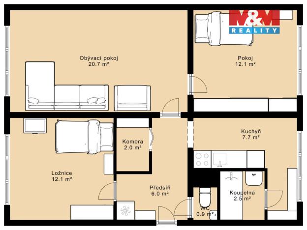 Prodej bytu 3+1, České Budějovice - České Budějovice 3, Plzeňská, 66 m2