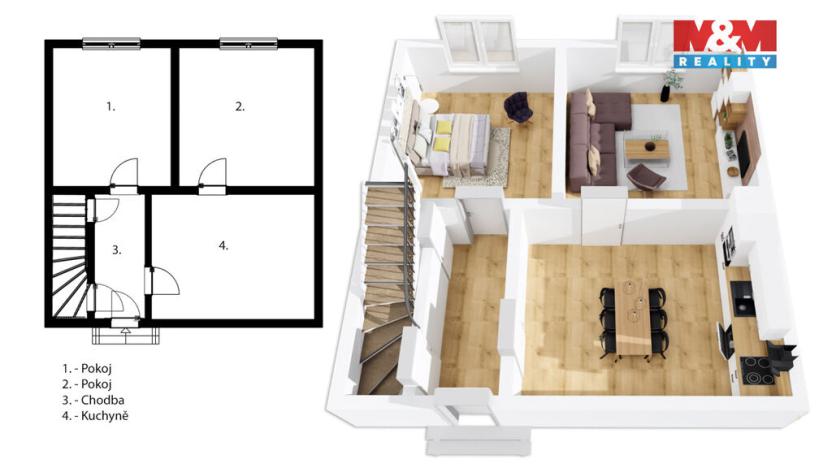 Prodej rodinného domu, Pardubice - Rosice, Marie Pujmanové, 56 m2