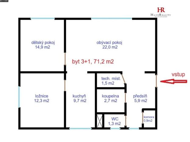 Prodej bytu 3+1, Benešov, Na Spořilově, 71 m2