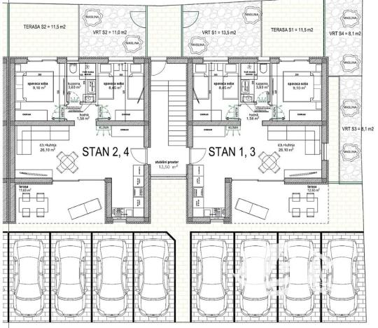 Prodej bytu 3+kk, Vir, Chorvatsko, 60 m2