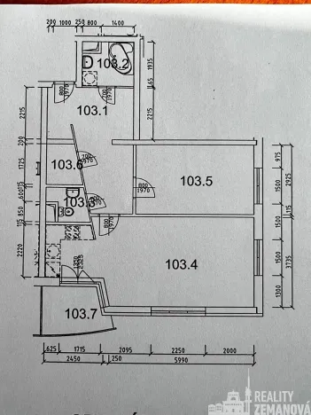 Pronájem bytu 2+kk, Praha - Záběhlice, Mattioliho, 69 m2