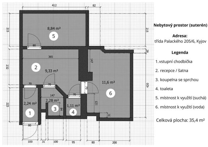 Pronájem komerční nemovitosti, Kyjov, třída Palackého, 36 m2