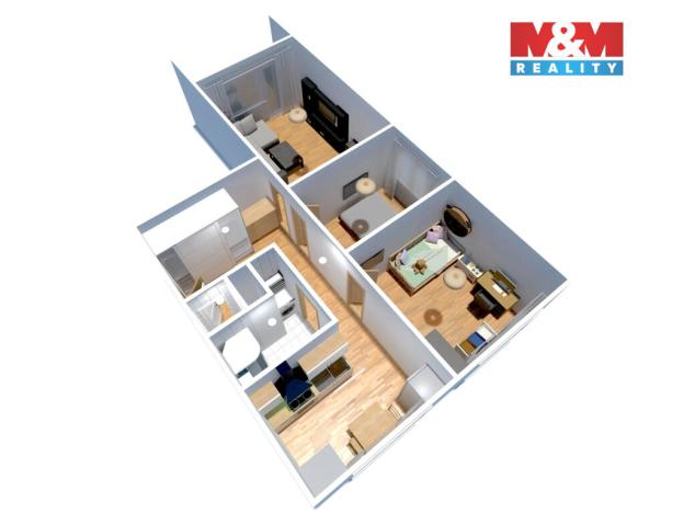 Prodej bytu 3+1, Kadaň, 1. máje, 61 m2