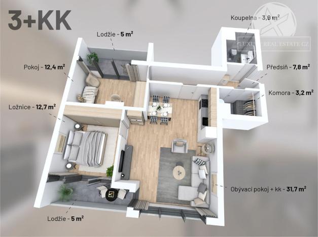 Prodej bytu 3+kk, Praha - Vysočany, Na výběžku, 81 m2