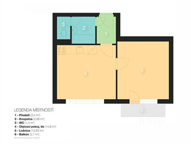 Pronájem bytu 1+1, Písek, Otavská, 35 m2