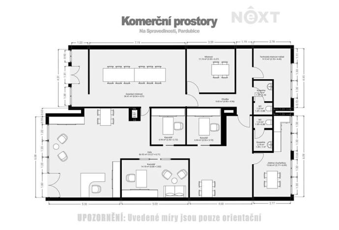 Pronájem obchodního prostoru, Pardubice, Na Spravedlnosti, 200 m2