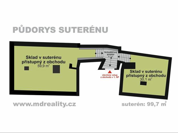 Pronájem obchodního prostoru, Jihlava, Masarykovo náměstí, 231 m2