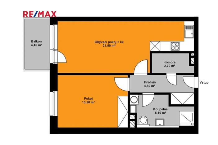 Pronájem bytu 2+kk, Poděbrady, Nerudova, 56 m2