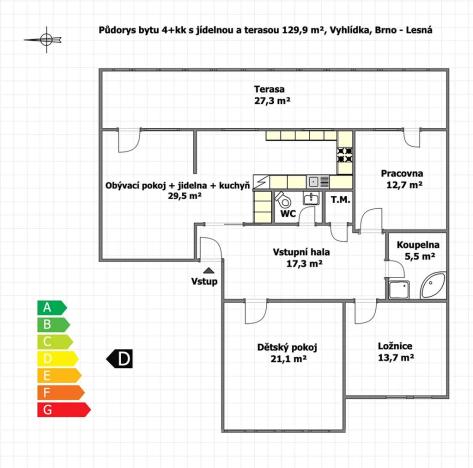 Prodej bytu 4+kk, Brno, Vyhlídka, 129 m2