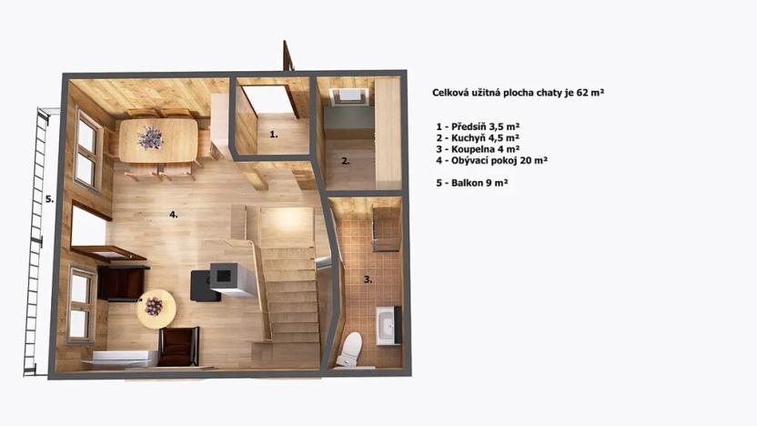 Prodej chaty, Bradlecká Lhota, 62 m2